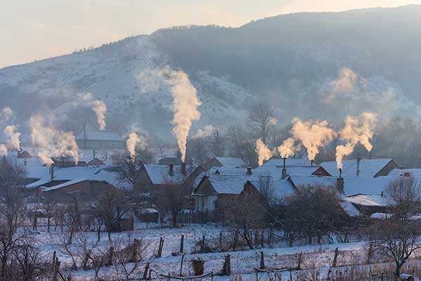 What uses Gas in a House - Smoke and heat Winter houses image