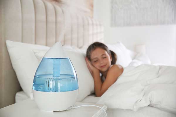 Humidifier Producing Mist | Child in Bed