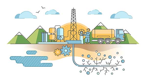 Fracking Fluid Illustration of Flow and Process