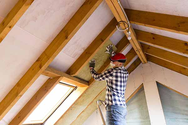 Home Insulation House Insulating | Worker Installs Home Insulation House Insulating | Worker Installs