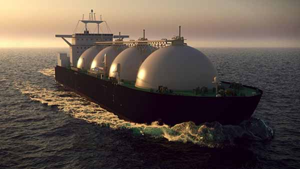 Liquefied Natural Gas (LNG) Gas on Oceanliner in Transit
