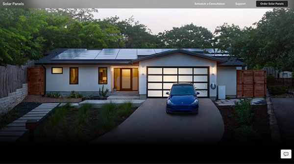 Tesla Solar System House Outer View of System on Roof