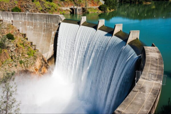 A waterfall for a dam