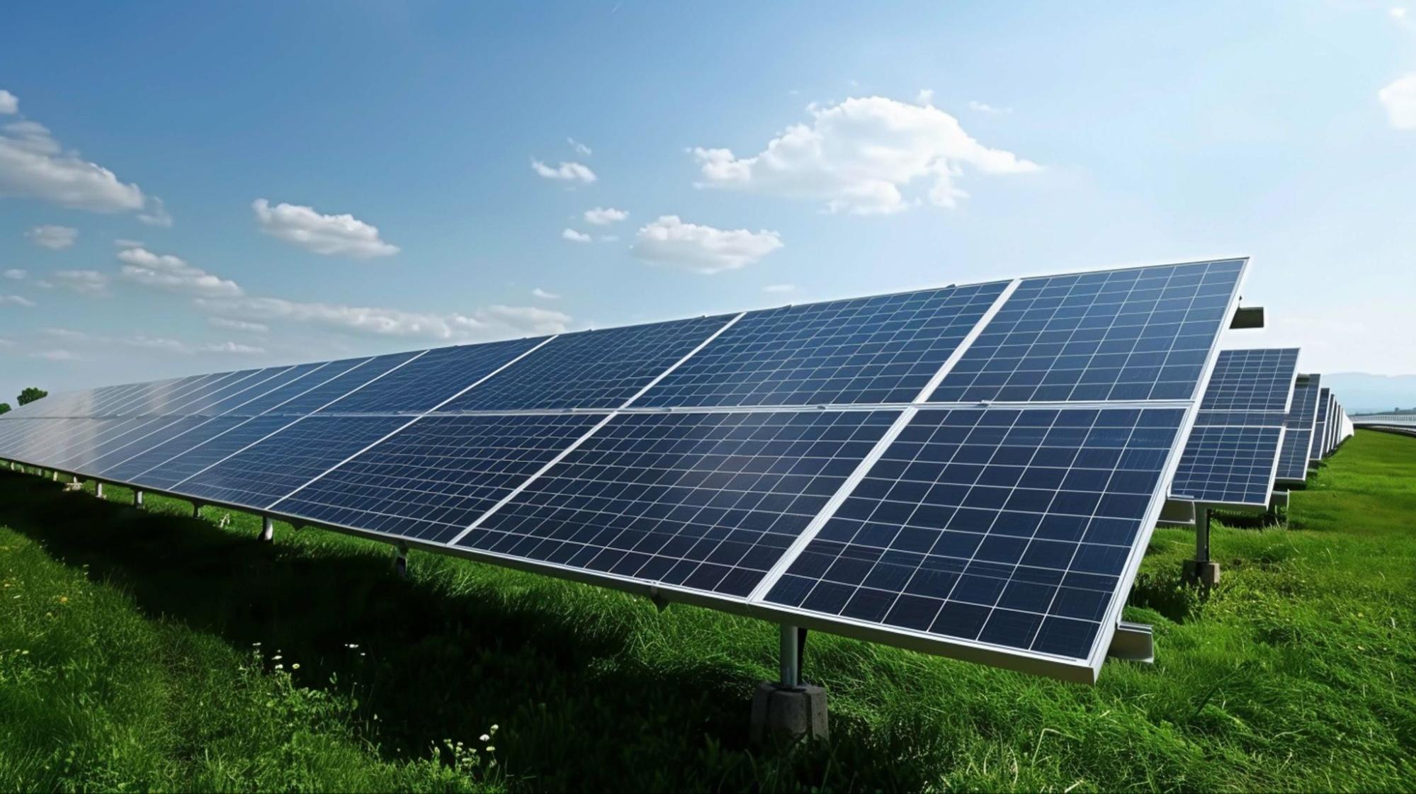 solar panels in a field