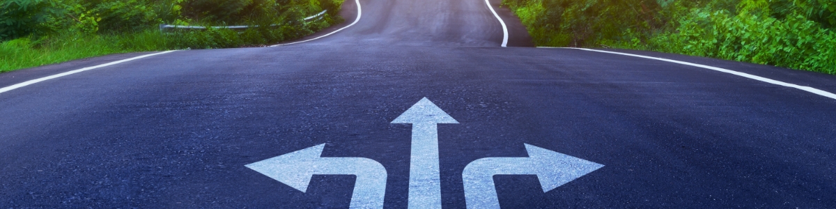 road with three arrows